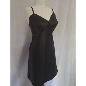 Vtg 50s Van Raalte Black DuPont Nylon Slip Dress Lingerie Size 38